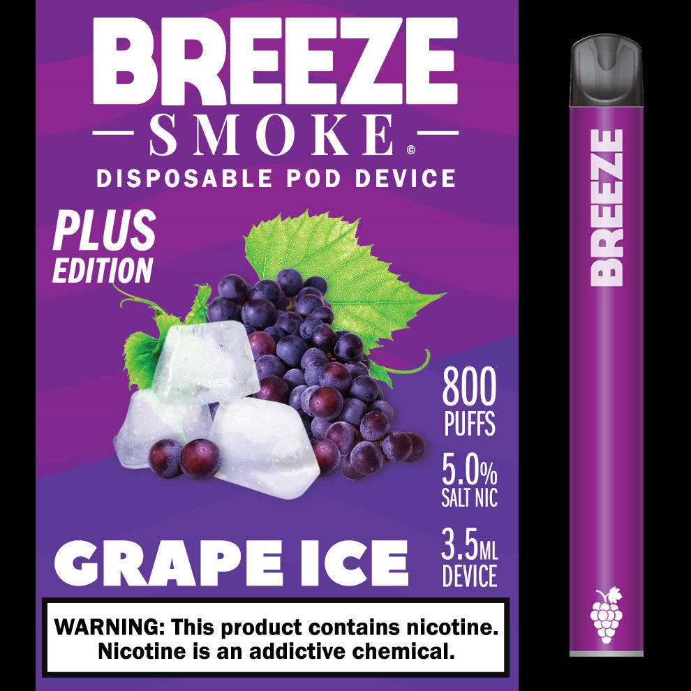 BREEZE PLUS DISPOSABLE 5% 800 PUFFS BREEZE PLUS DISPOSABLE 5% 800 PUFFS